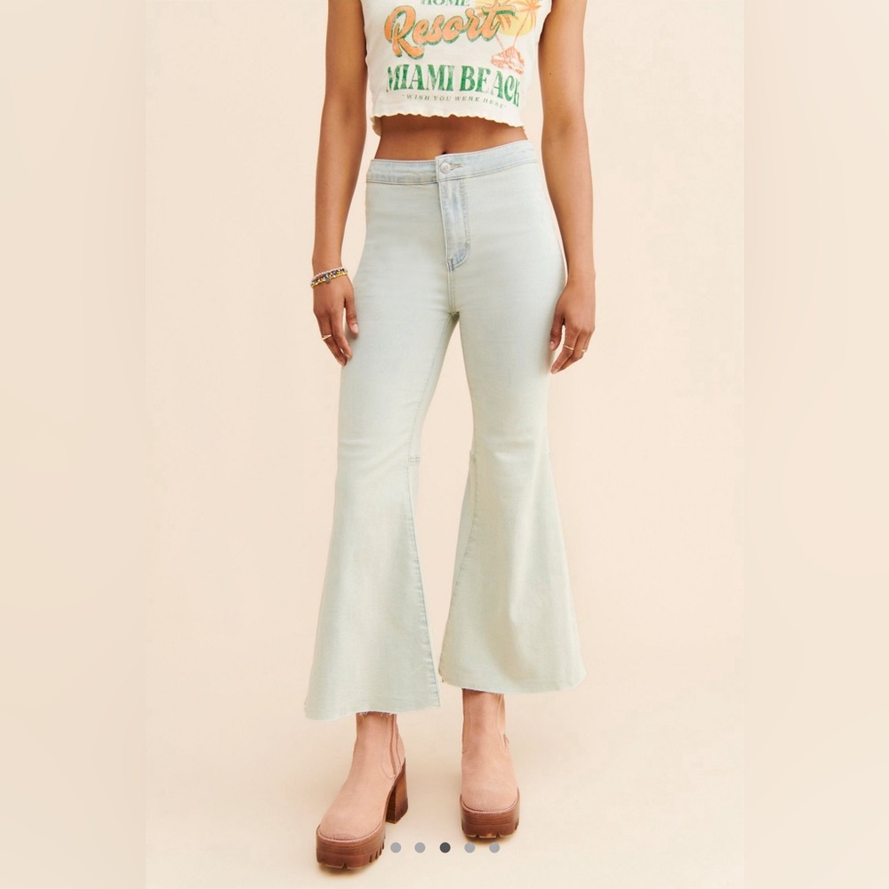 Free People Youthquake Crop Flare Jeans
